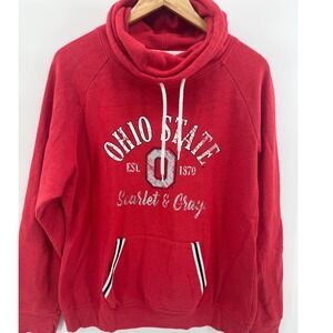 Scarlet & Gray Ohio State Buckeyes Cowl Neck Sweatshirt Red XL Womens NCAA